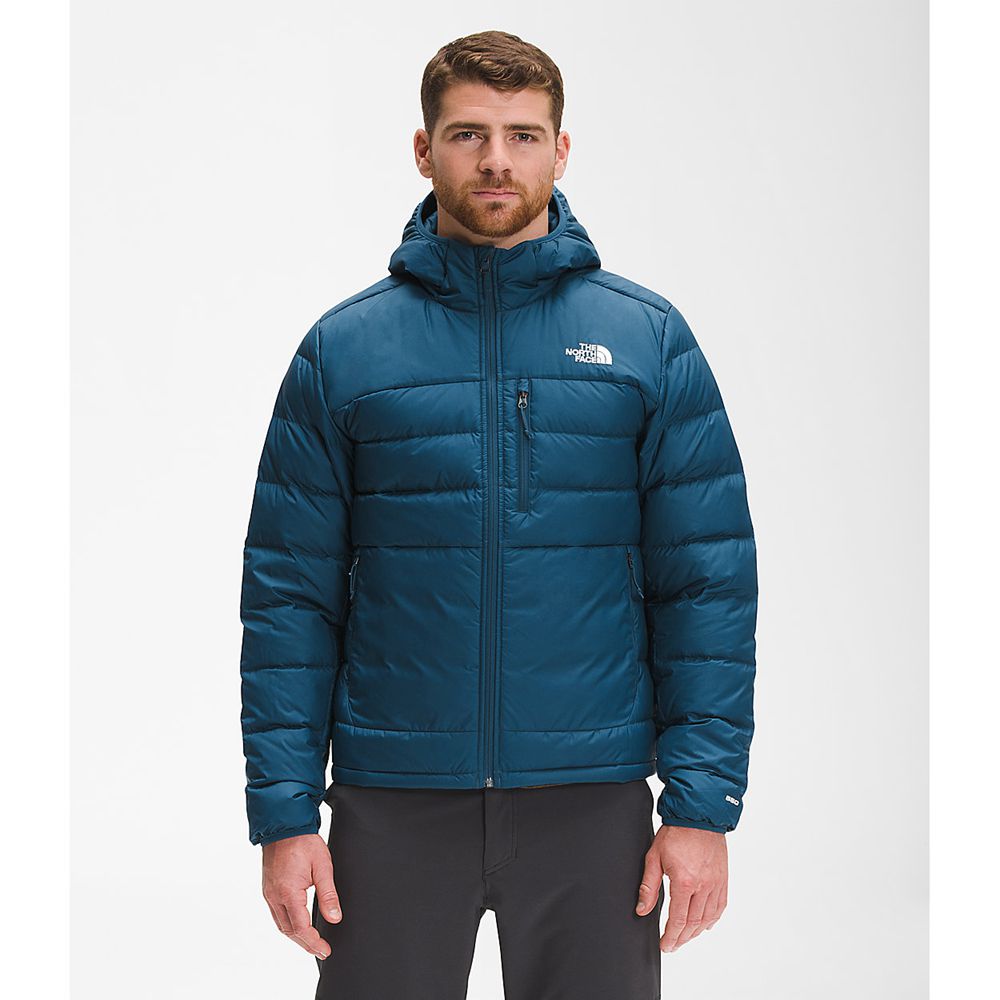 The North Face Hooded Jacket Mens Australia - The North Face Aconcagua 2 Blue / White (ZBW-328590)